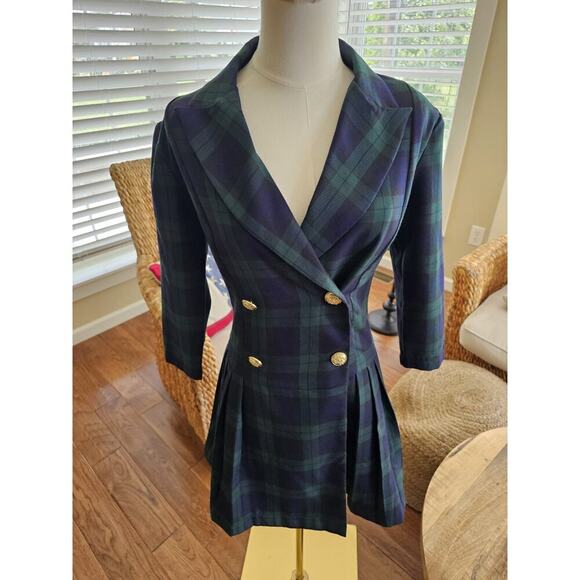 Alexia Ardmor Jacki Plaid Dress Emerald Green NWT Size 4 Academia 3/4 Sleeves - Picture 1 of 12